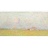 Emile CLAUS École belge (1849-1924)Pastel sur carton: "Couchant, arrière saison".Signé et d