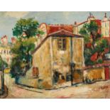 Élisée MACLET École française (1881-1962)Huile sur carton: "Maison de Berlioz à Montmartre".<br