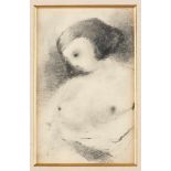 Paul DELVAUX École belge (1897-1994)Dessin au crayon sur papier: Jeune femme nue en buste.P