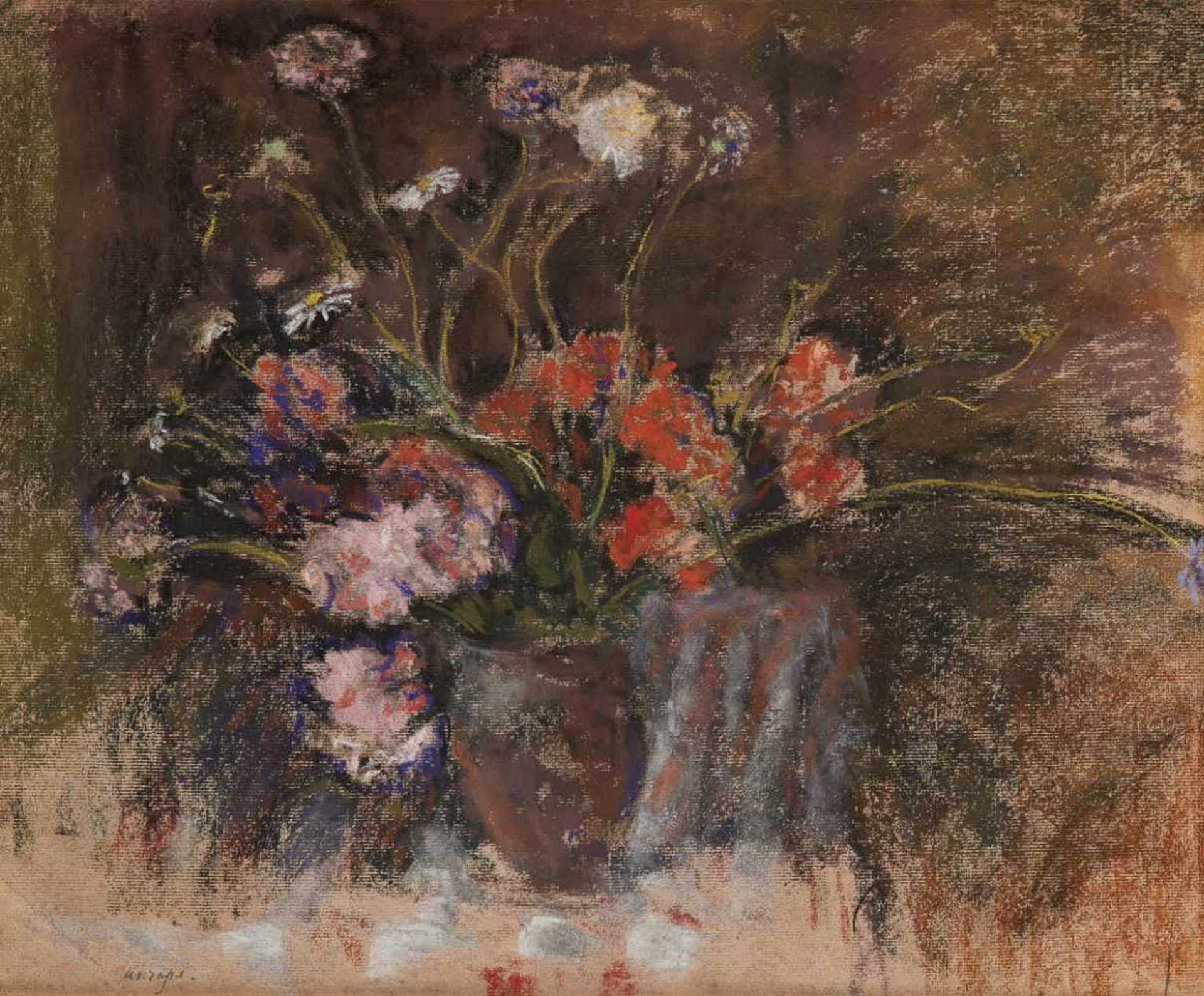 Ker Xavier ROUSSEL École française (1867-1944)Technique mixte: Composition florale printanière.
