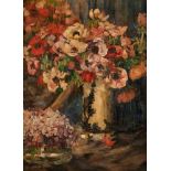 Herman COURTENS École belge (1884-1956)Huile sur toile: Vase fleuri.Signée: Herman Courtens