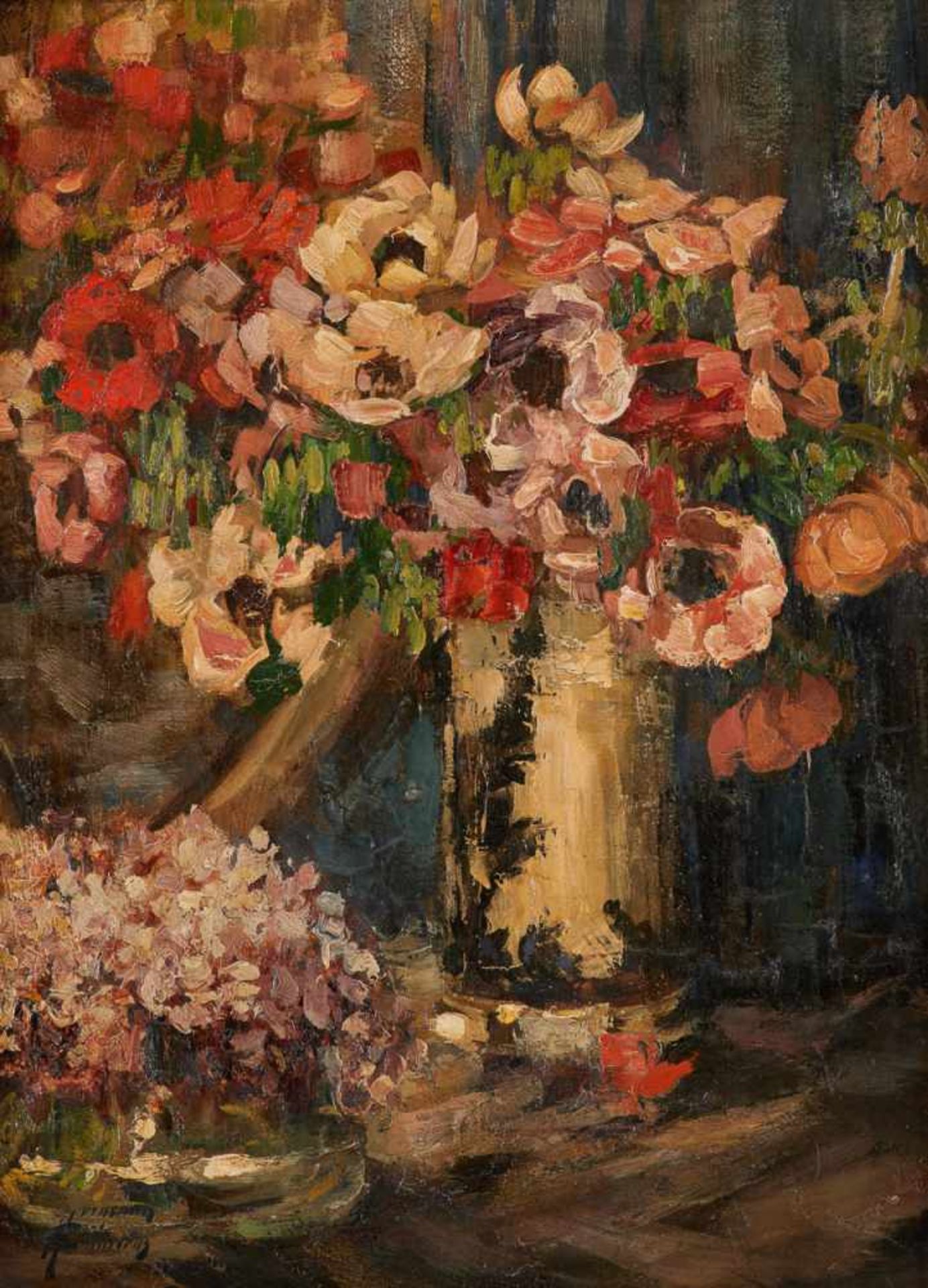 Herman COURTENS École belge (1884-1956)Huile sur toile: Vase fleuri.Signée: Herman Courtens