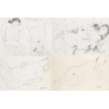 Georges GRARD École belge (1901-1984)Dessins à l'encre de Chine sur papier (lot de cinq): Nus.<