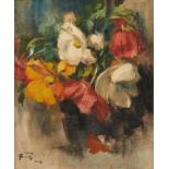 Herman COURTENS École belge (1884-1956)Huile sur toile: "Bégonias".Signée et située: Herman