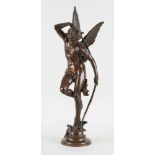 Jules Félix COUTAN École française (1848-1939)Sculpture en bronze à patine brune: Cupidon.S