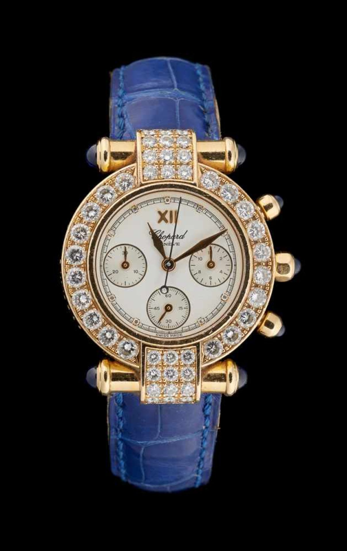 Chopard.Horlogerie: Bracelet-montre de dame chronomètre à quartz en or jaune agrémentée de cabo
