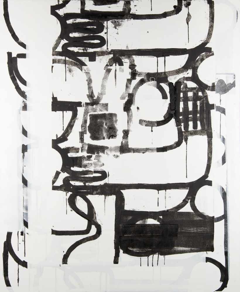 Stuart CUMBERLAND École anglaise (1970)Huile sur toile: "B&W 195/2".Signée, datée et titrée au