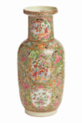 A CANTON FAMILLE ROSE PORCELAIN VASE