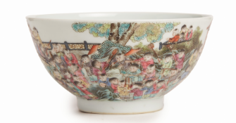 A FAMILLE ROSE 'HUNDRED BOYS' PORCELAIN BOWL