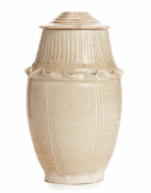 A PALE CELADON JAR AND COVER