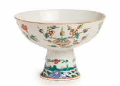 A FAMILLE ROSE PORCELAIN STEM BOWL