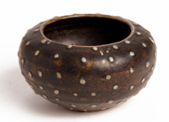 A BLACK GLAZED SEA URCHIN-LIKE BOWL