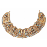 A TIBETAN BRASS CEREMONIAL COLLAR NECKLACE