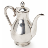 A CHINESE SILVER COFFEE POT