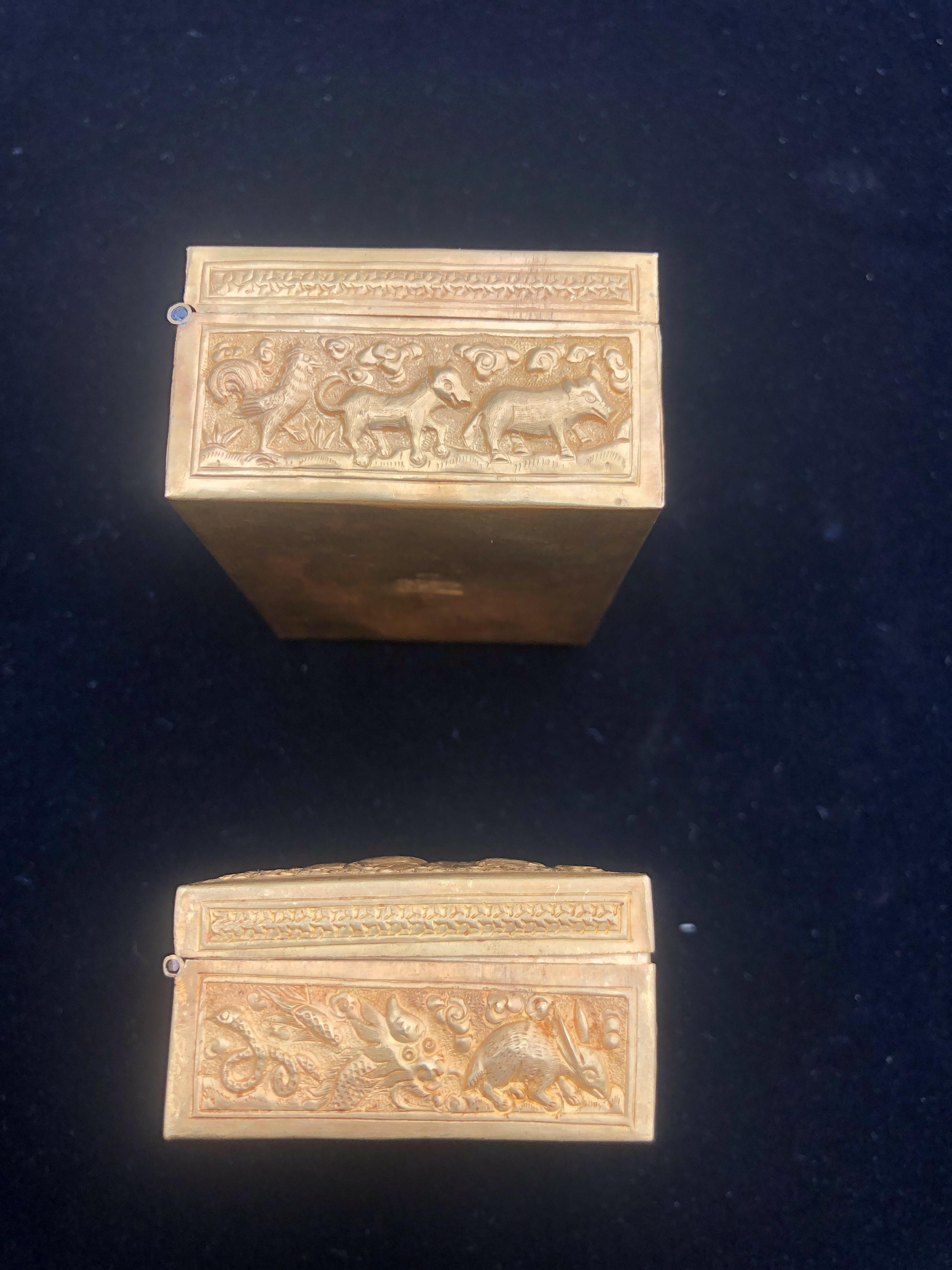 TWO ANTIQUE CHINESE 20K GOLD WEDDING BOXES - Image 12 of 18