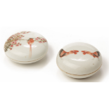 TWO CIRCULAR PORCELAIN BOXES