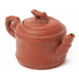 A YIXING POTTERY TEAPOT