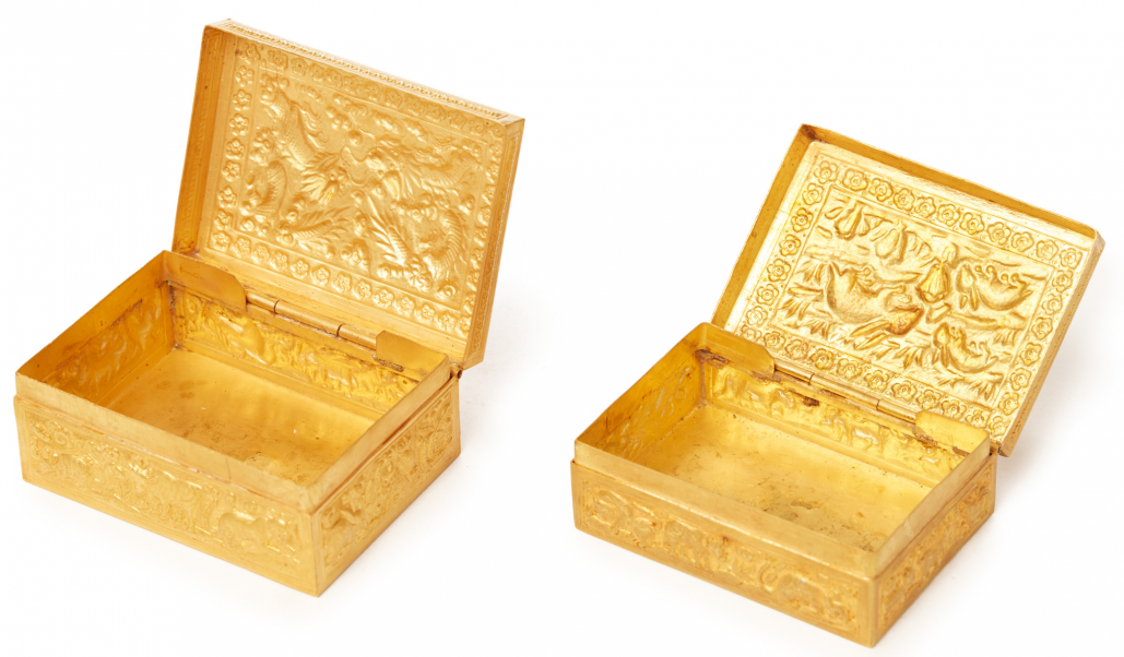 TWO ANTIQUE CHINESE 20K GOLD WEDDING BOXES - Image 2 of 18