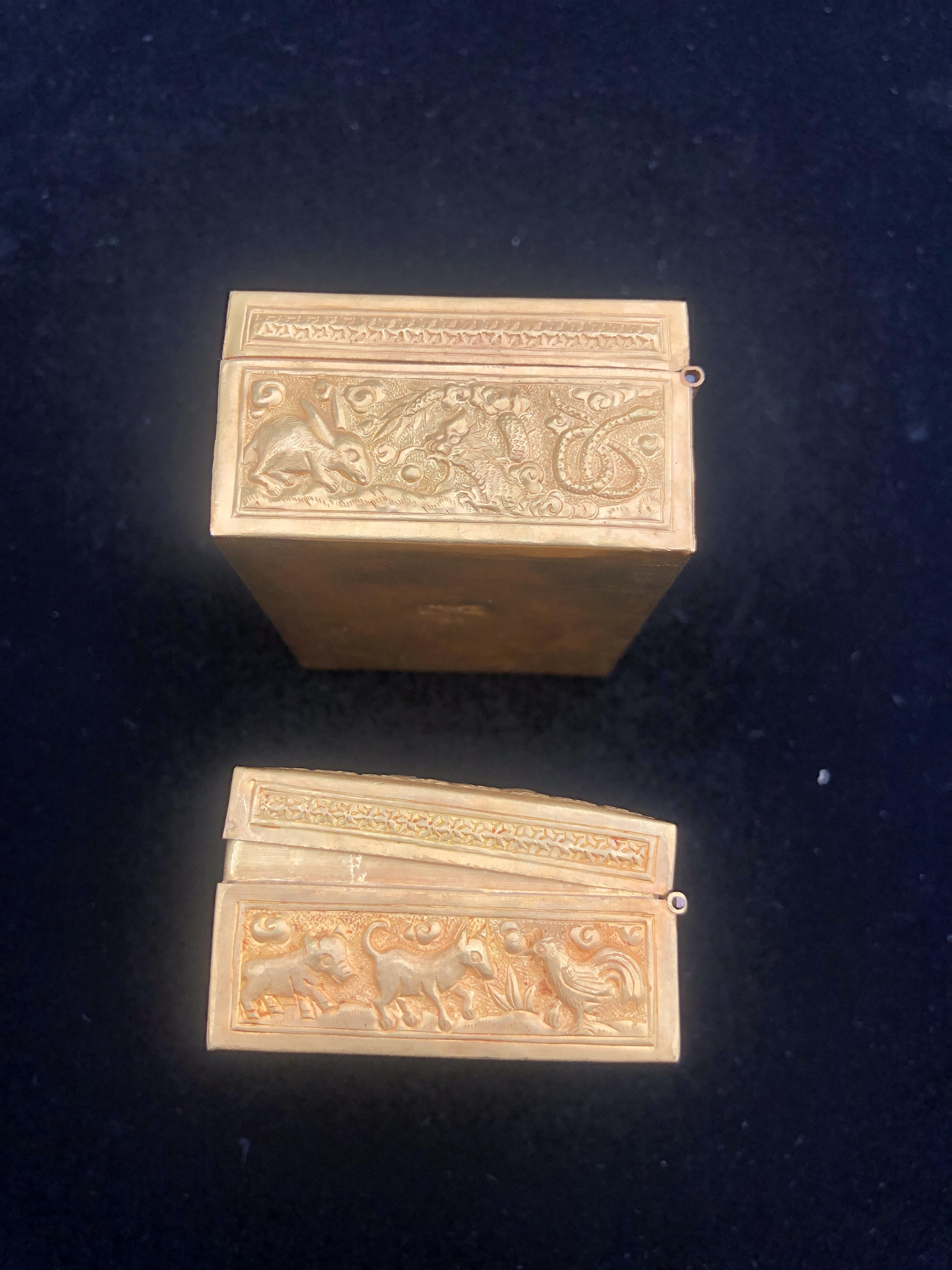 TWO ANTIQUE CHINESE 20K GOLD WEDDING BOXES - Image 11 of 18