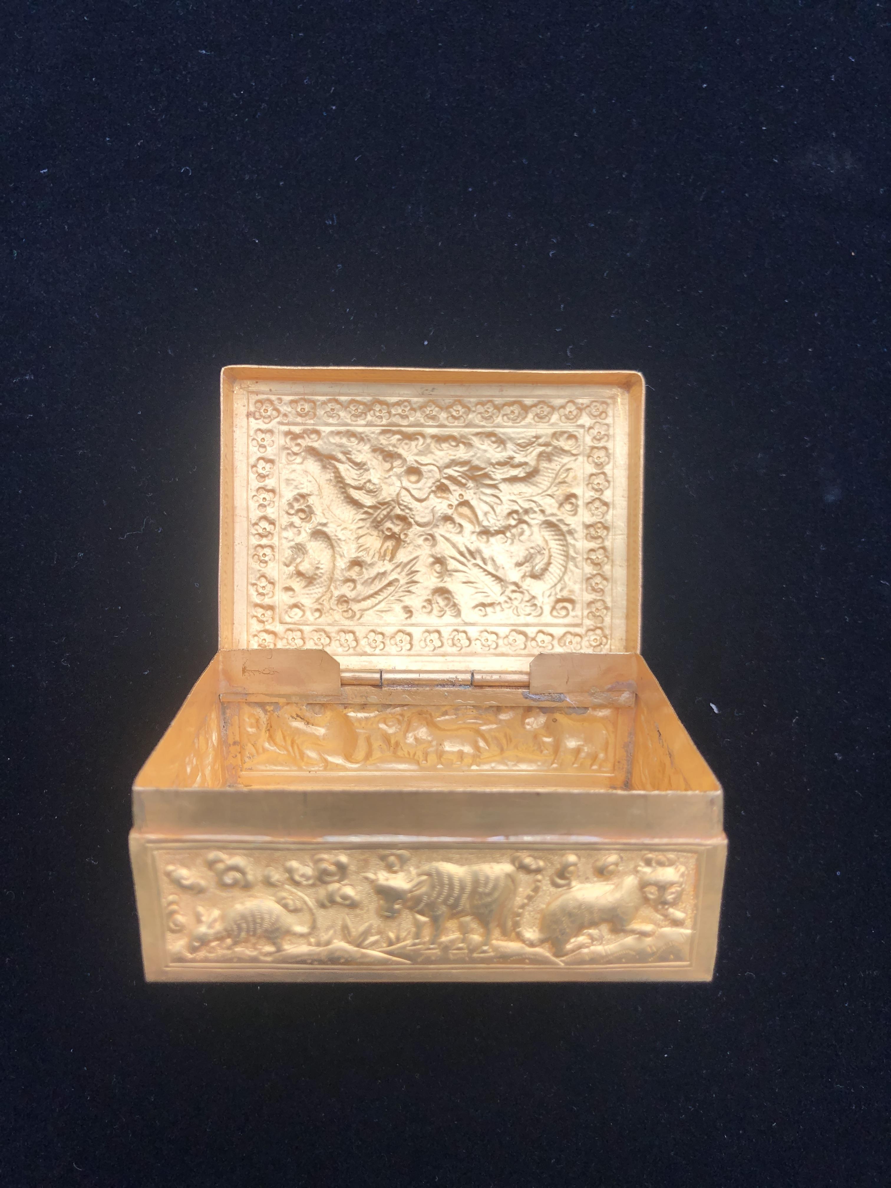 TWO ANTIQUE CHINESE 20K GOLD WEDDING BOXES - Image 16 of 18
