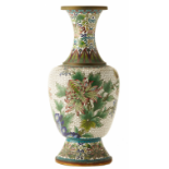 A CLOISONNE ENAMEL BALUSTER VASE