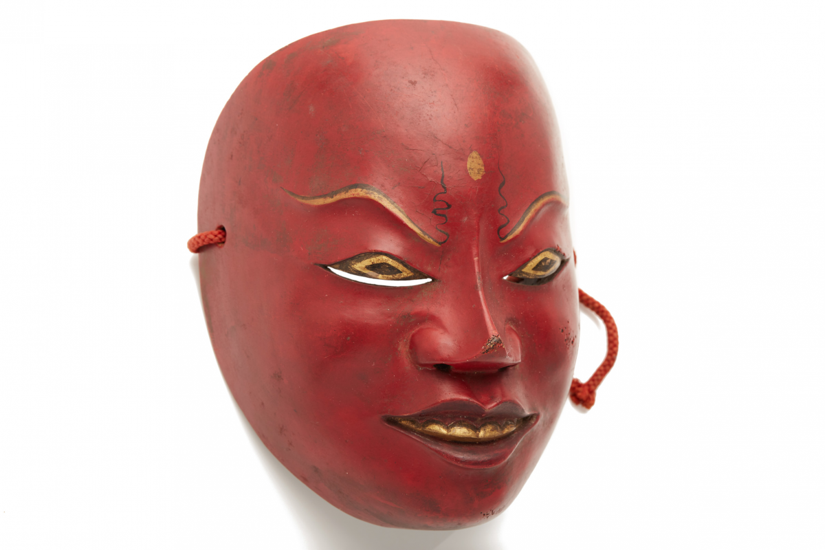 A MASK FROM THE TOPENG THEATER, IN JAPANESE STYLE - Image 2 of 5