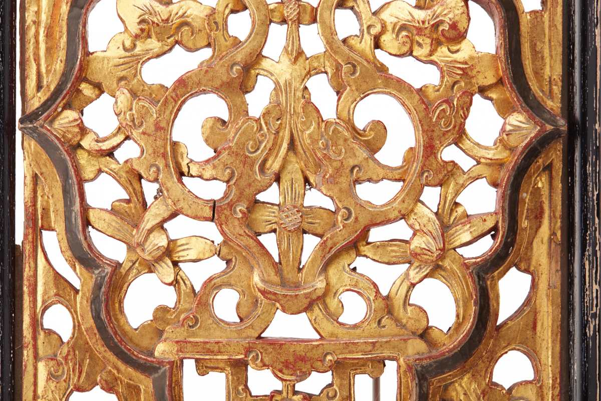 TWO CARVED GILT WOOD PANELS - Image 3 of 3