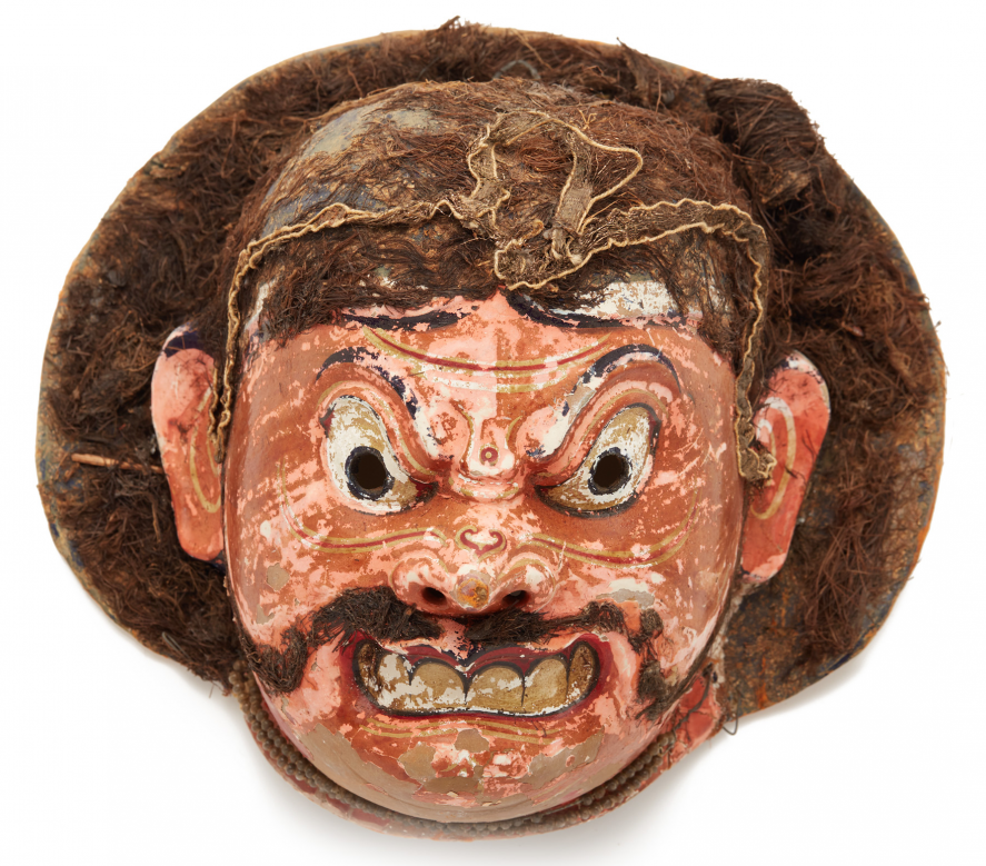 A CARNIVAL PAPIER-MACHE MASK, FROM INDIA