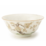 A FAMILLE ROSE PORCELAIN PRUNUS BOWL