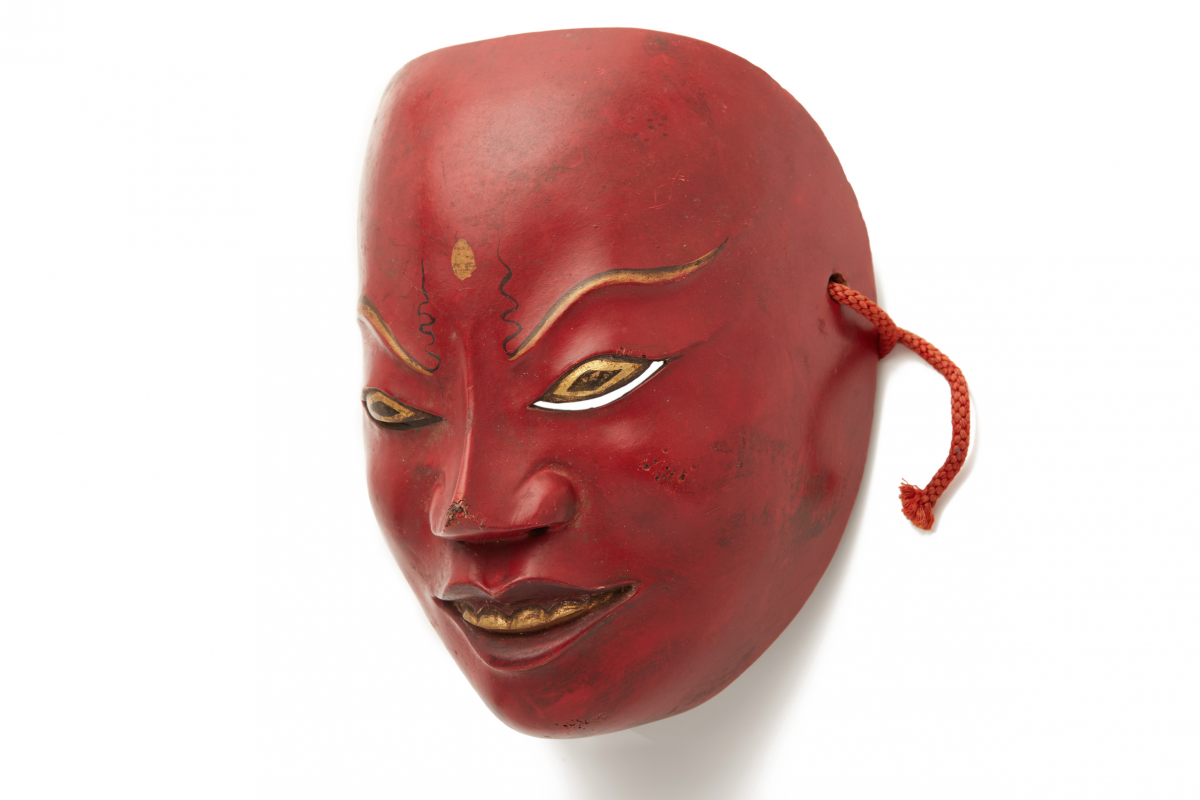 A MASK FROM THE TOPENG THEATER, IN JAPANESE STYLE - Image 3 of 5