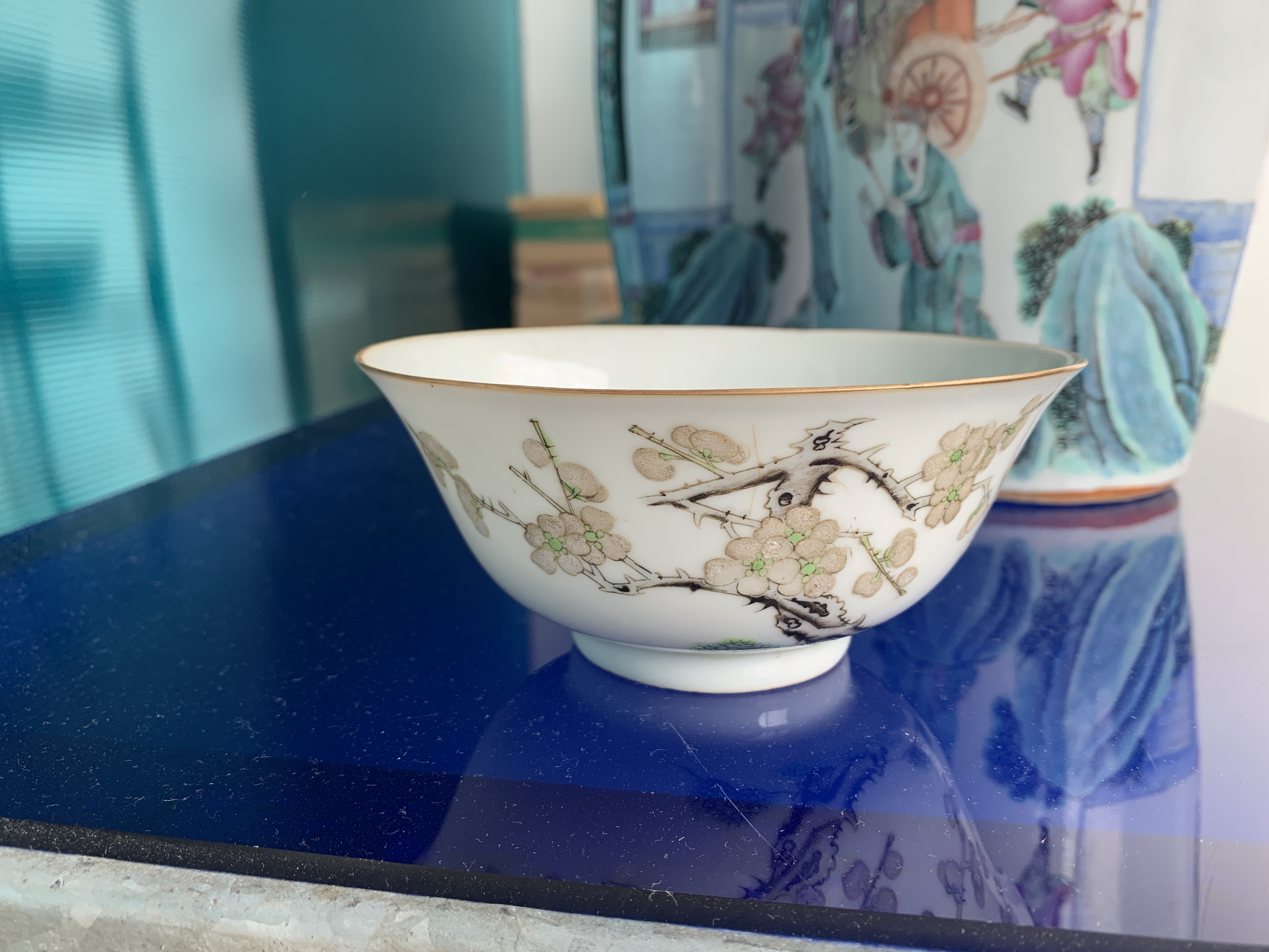 A FAMILLE ROSE PORCELAIN PRUNUS BOWL - Image 5 of 12