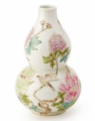 A FAMILLE ROSE DOUBLE GOURD VASE