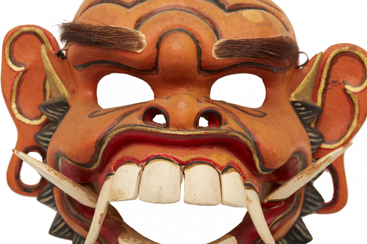 A MASK OF CELULUK, FROM THE BARONG CALONARANG THEATER - Image 4 of 5