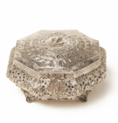 A SOUTHEAST ASIAN SILVER WEDDING BOX