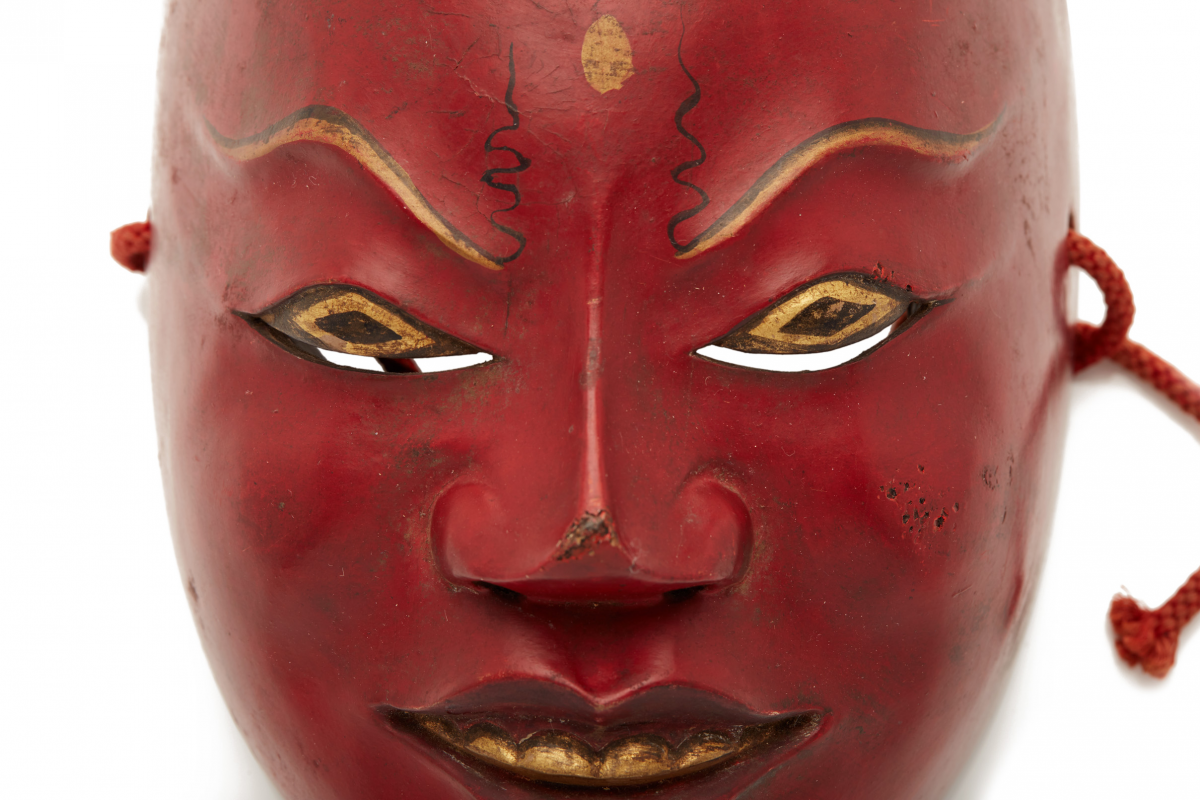 A MASK FROM THE TOPENG THEATER, IN JAPANESE STYLE - Image 4 of 5
