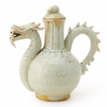 A QINGBAI GLAZED DRAGON EWER