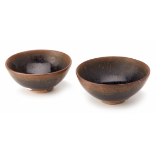 TWO JIAN 'HARE'S FUR' GLAZED TEA BOWLS