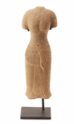 A CARVED SANDSTONE FEMALE TORSO (2)