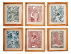 PRATHA PRATIM DEB (INDIAN, B.1943) - A SERIES OF THIRTY-TWO FRAMED COLLAGE