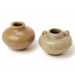 TWO CELADON MINIATURE JARS