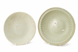 AN INCISED QINGBAI DISH A CELADON DISH