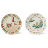 TWO FAMILLE ROSE PLATES