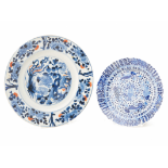 TWO BLUE AND WHITE PORCELAIN PLATES