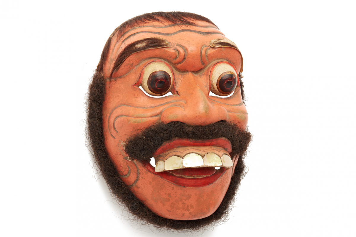 A MASK OF JAUK KERAS, FROM THE BARONG CALONARANG THEATER - Image 2 of 5