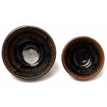 TWO HENAN RUSSET-STRIPED BROWN-GLAZED BOWLS (2)