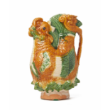 AN UNUSUAL SANCAI-GLAZED EWER