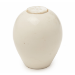 A BLANC DE CHINE OVOID PORCELAIN JAR AND COVER