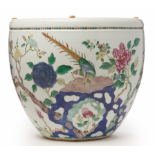 A FAMILLE ROSE PORCELAIN JARDINIERE, WITH PHEASANT