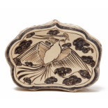 A BLACK AND WHITE CIZHOU PHOENIX PILLOW