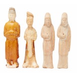 A GROUP OF FOUR POTTERY FIGURES